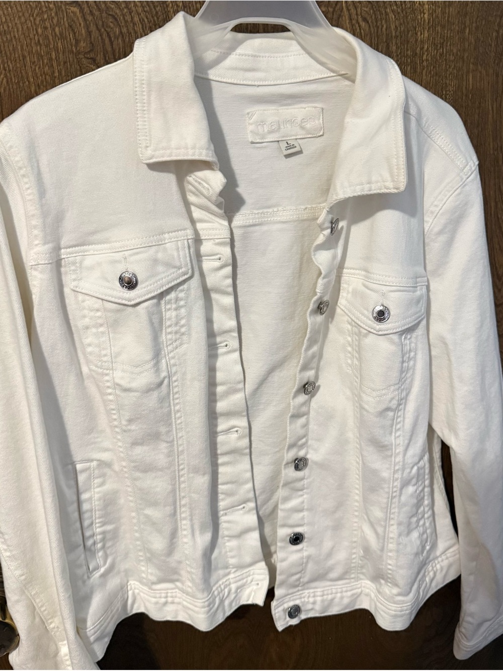 Maurices White Denim Jacket - Women's Button-Up Jean Jacket